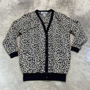 Richard Warren Womens Size 12 Vintage Silk Animal Print Cardigan Jacket